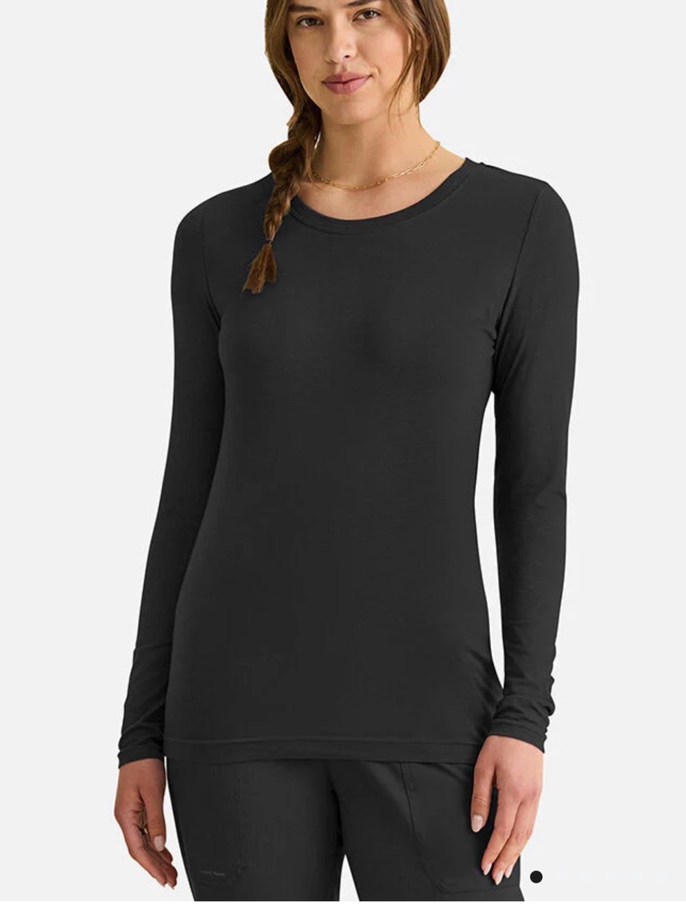 Healing hands under scrub Women's Long Sleeve Crewneck Tee - Black